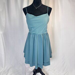 Halara XL Womens Fairycore Dress With Lace-Up Back Tiered Ruffles & Built-In Sup